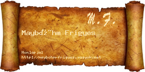 Mayböhm Frigyes névjegykártya